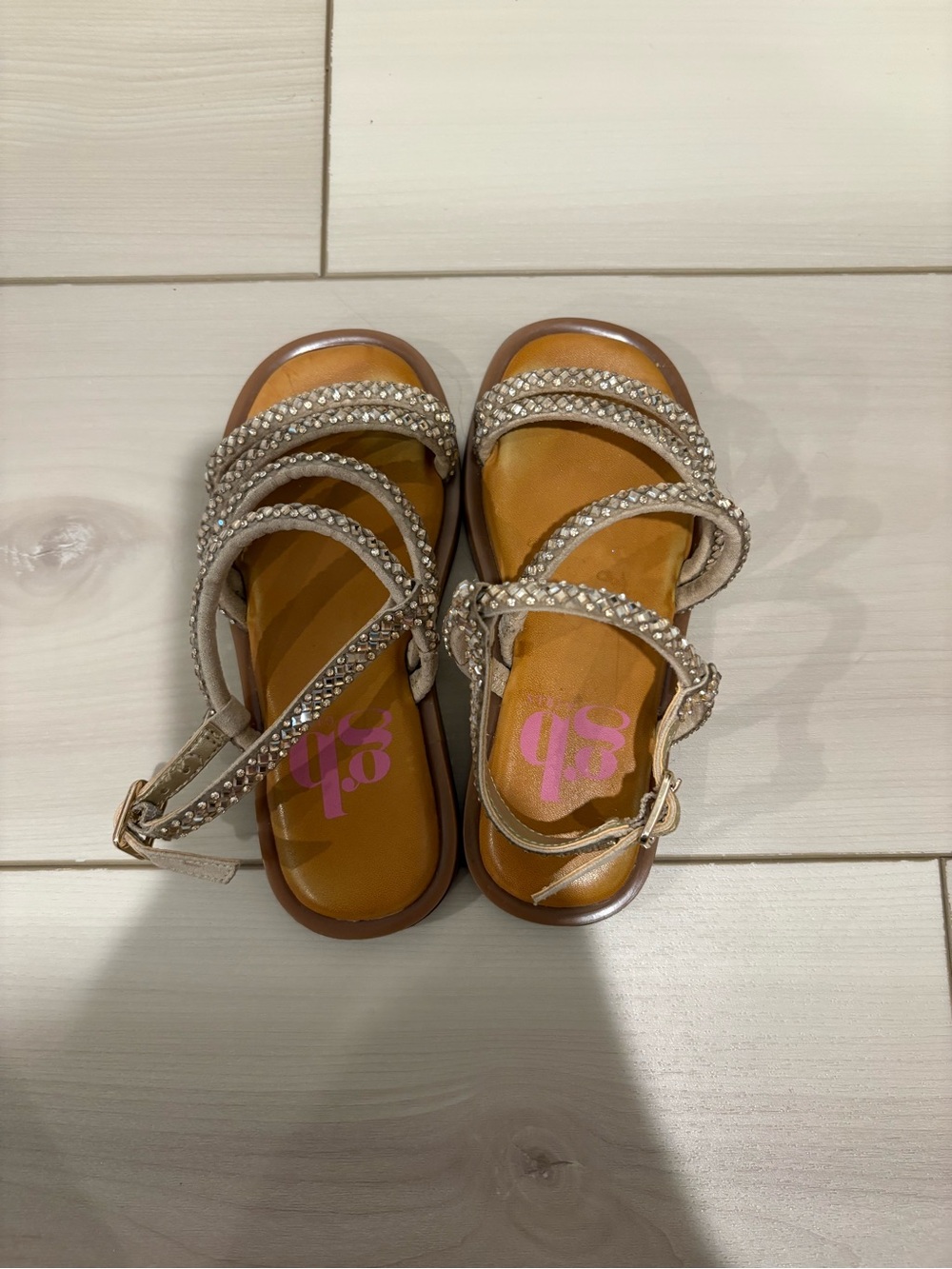 Giani Bini Girls' Embellished Strappy Sandals - Gold - Picture 2 of 6